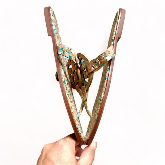 Tory Burch Miller Welt Confetti Cork Sandals Sz 10 - Picture 2 of 7